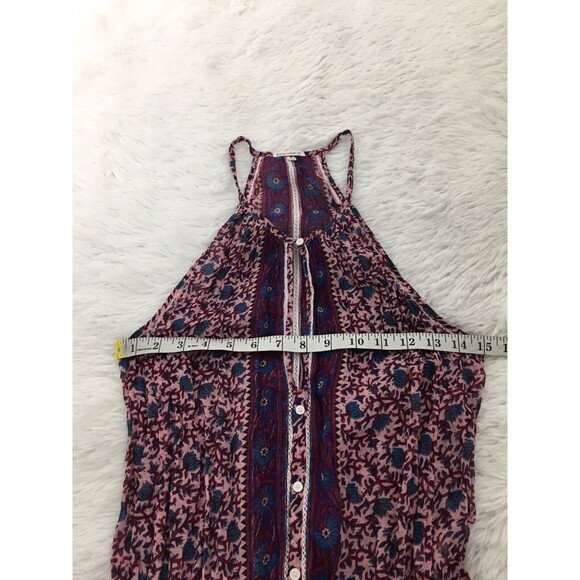 Poupette St. Barth Mini Dress Honey  Bohemian Pink Lotus Flower Print Size XS - Picture 7 of 12